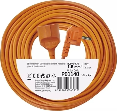 Prodlužovací kabel P01140 40 m spojovací oranžový